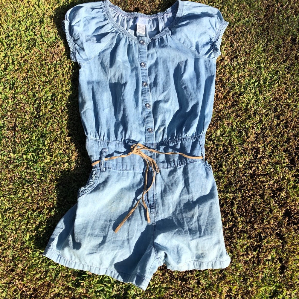 Guess Adorable denim jump suit size 16 girl